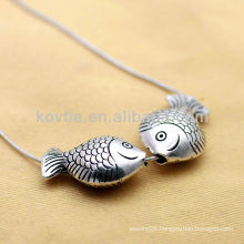 Antique design cute fish shape 925 sterling silver pendants